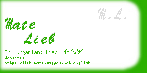 mate lieb business card